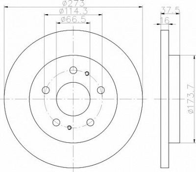 HELLA PAGID 8dd355111971 -  Тормозной диск